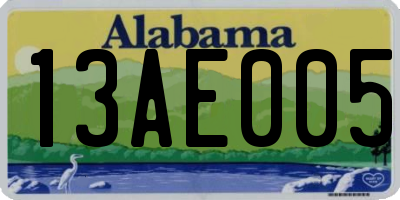 AL license plate 13AE005