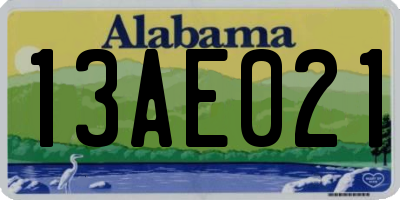 AL license plate 13AE021