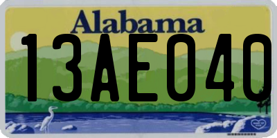AL license plate 13AE040