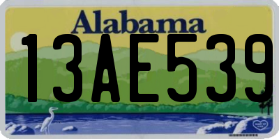 AL license plate 13AE539