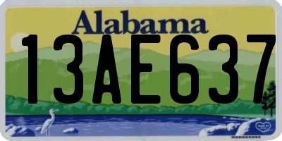 AL license plate 13AE637