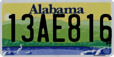 AL license plate 13AE816