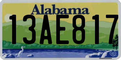 AL license plate 13AE817
