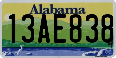 AL license plate 13AE838