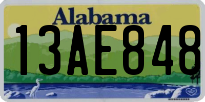 AL license plate 13AE848