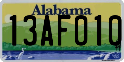 AL license plate 13AF010
