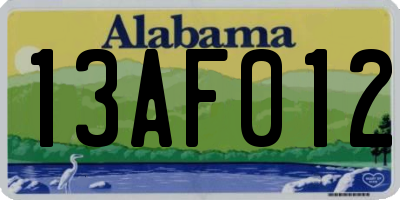 AL license plate 13AF012