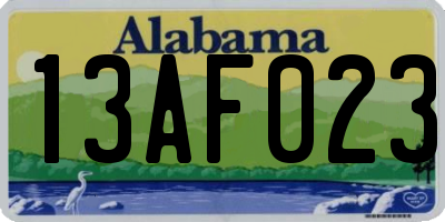 AL license plate 13AF023