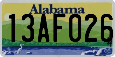 AL license plate 13AF026