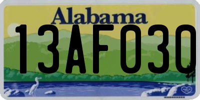 AL license plate 13AF030