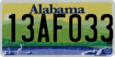 AL license plate 13AF033