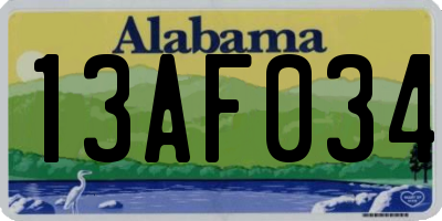 AL license plate 13AF034