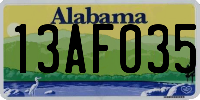 AL license plate 13AF035
