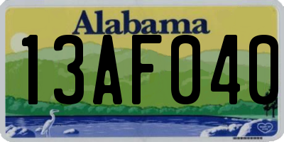 AL license plate 13AF040