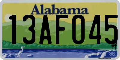 AL license plate 13AF045