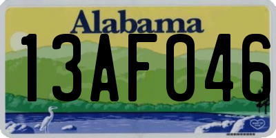 AL license plate 13AF046