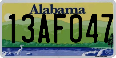 AL license plate 13AF047