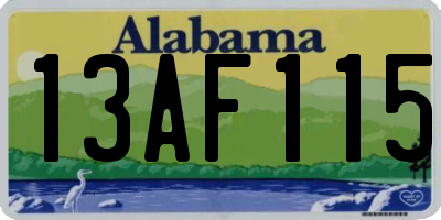 AL license plate 13AF115