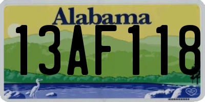 AL license plate 13AF118