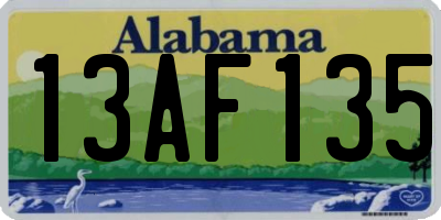 AL license plate 13AF135