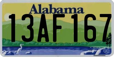 AL license plate 13AF167