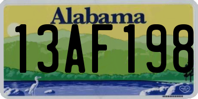 AL license plate 13AF198