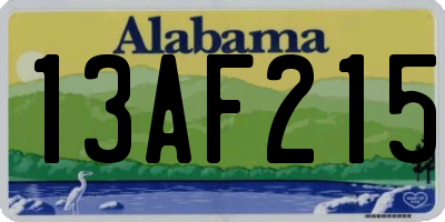 AL license plate 13AF215