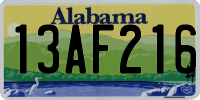 AL license plate 13AF216