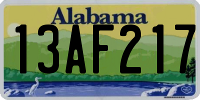 AL license plate 13AF217
