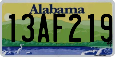 AL license plate 13AF219