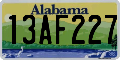 AL license plate 13AF227
