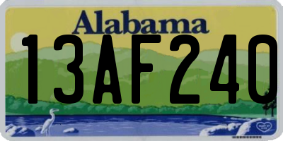 AL license plate 13AF240