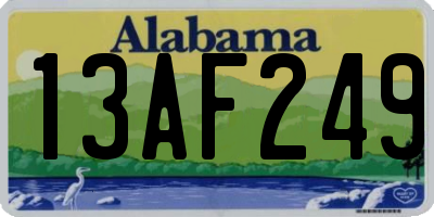 AL license plate 13AF249