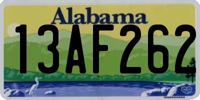 AL license plate 13AF262