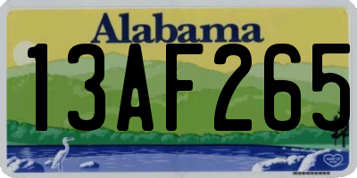 AL license plate 13AF265