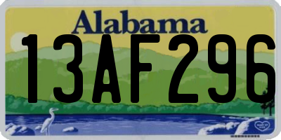 AL license plate 13AF296