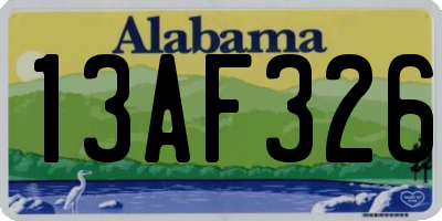 AL license plate 13AF326