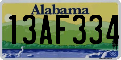 AL license plate 13AF334