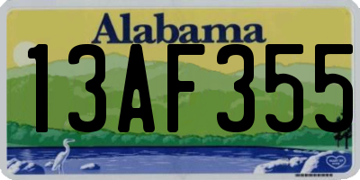 AL license plate 13AF355