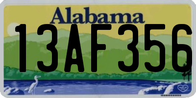 AL license plate 13AF356