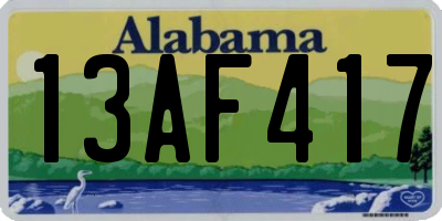 AL license plate 13AF417