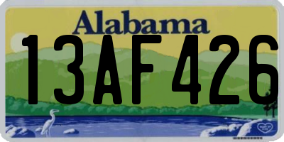 AL license plate 13AF426