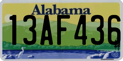 AL license plate 13AF436