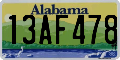 AL license plate 13AF478