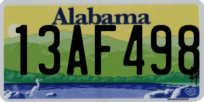 AL license plate 13AF498