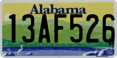 AL license plate 13AF526