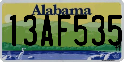 AL license plate 13AF535