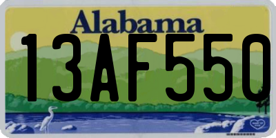 AL license plate 13AF550