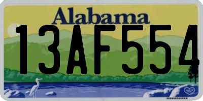 AL license plate 13AF554