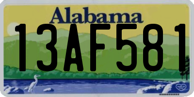 AL license plate 13AF581